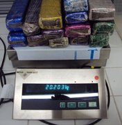 PF prende dois por tráfico de drogas e apreende 20kg de maconha em residência
