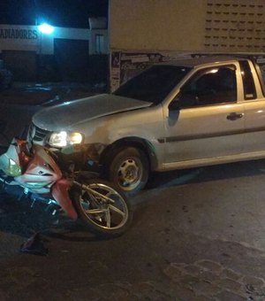 Mais uma colisão entre carro e moto é registrada em cruzamento de Arapiraca