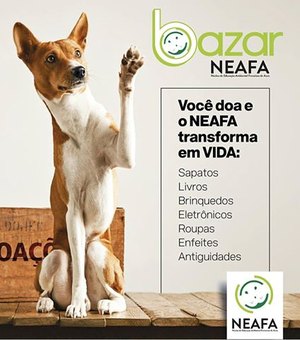 Neafa vai realizar 9ª edição de bazar em prol dos animais domiciliados na ONG