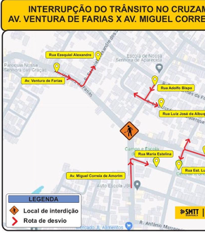SMTT Arapiraca interdita trecho da Avenida Ventura de Farias para execução de obras de recuperação