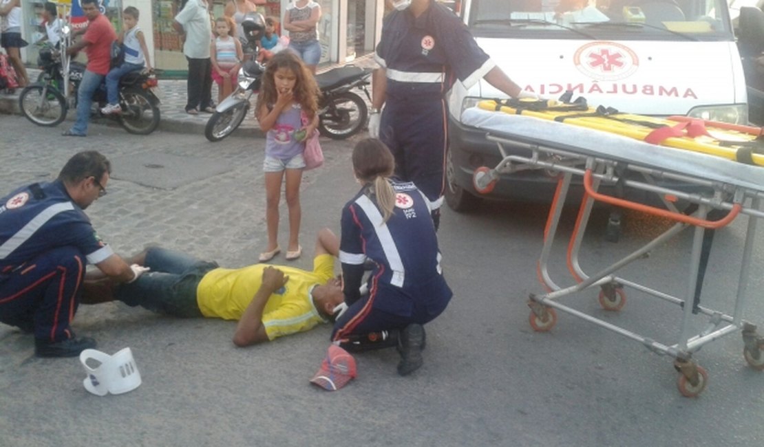 Ciclista fica ferido ao ser atingido por moto em Arapiraca