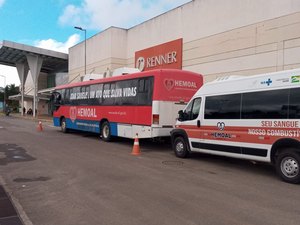 [Vídeo ] Unidade Móvel do Hemoal realiza coleta de sangue, no Arapiraca Garden Shopping
