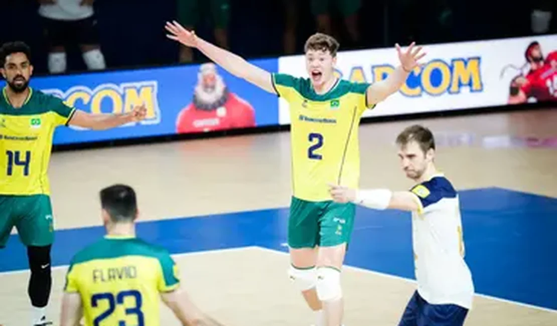 Brasil domina e vence a Alemanha pela Liga das Nações de Vôlei Masculino