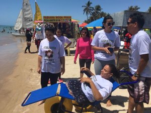 Praia sem Barreiras facilitará banho de lagoa a pessoas com deficiência em Pilar