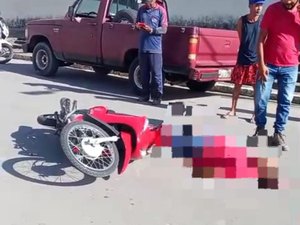 Acidente deixa motoclista ferido no Centro do município São Luís do Quitunde