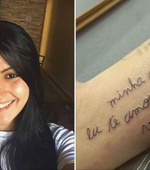 Neta tatua bilhete escrito pela avó que se alfabetizou aos 73 anos: ‘Orgulhosa dela!’