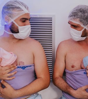Nascem os primeiros gêmeos de casal gay no Brasil gerados com o material genético dos dois pais