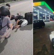 [Vídeo] Motociclista fica ferido após colisão com carro no Santa Amélia, em Maceió