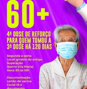 Idosos com mais de 60 anos já podem tomar a 4ª dose da vacina contra a Covid-19 em Palmeira