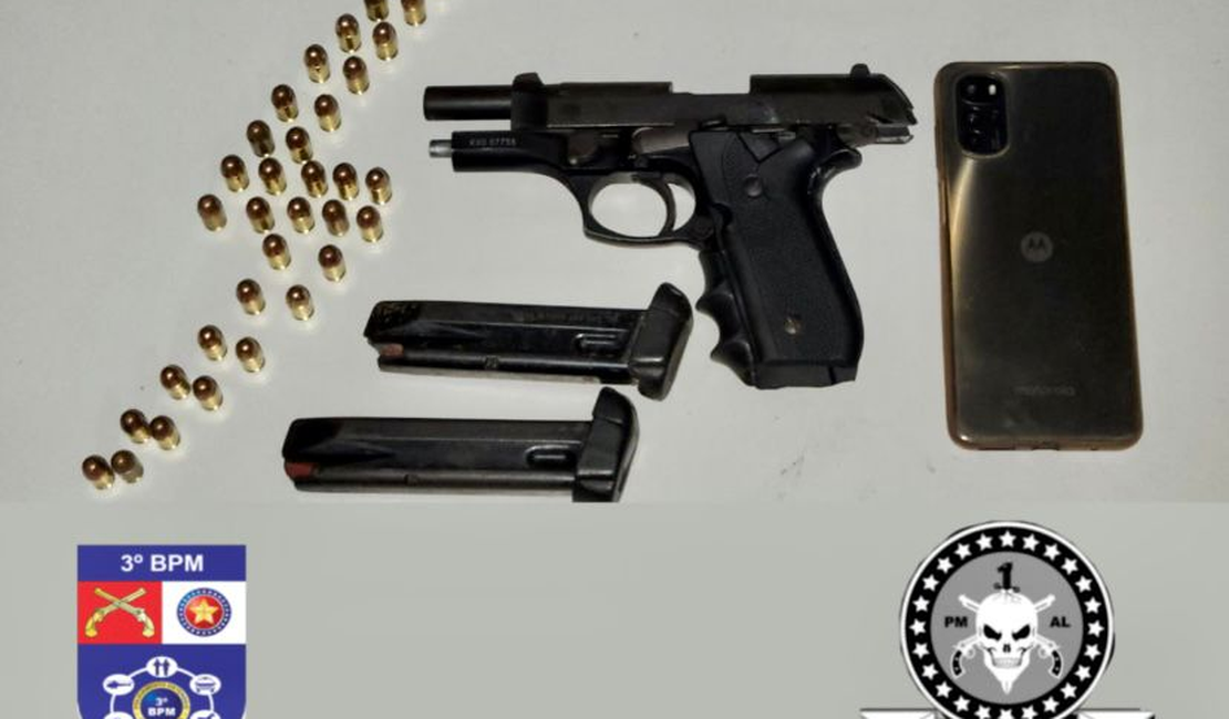 Homem é preso em flagrante com posse ilegal de arma de fogo em Arapiraca