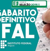 IFAL: Copes divulga gabarito definitivo do Exame 2019.1