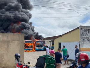 Incêndio em garagem de empresa de ônibus será investigado pela Polícia Civil