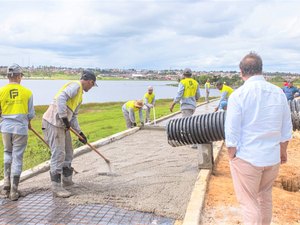 Modernização e amplicação do Lago da Perucaba estão com mais de 80% dos serviços concluídos