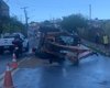 [Vídeo] Trator tomba e deixa trânsito lento na Avenida Muniz Falcão, em Maceió