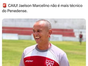 Penedense anuncia saída de Jaelson Marcelino e agradece pelo trabalho no comando técnico