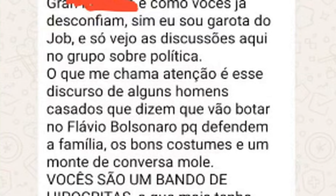 'Garota do job' ameaça expor clientes bolsonaristas em Maceió