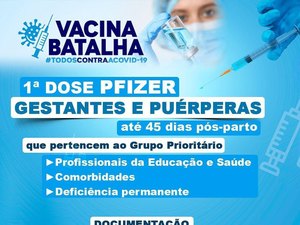 Batalha inicia vacinação contra Covid-19 para gestantes e puérperas