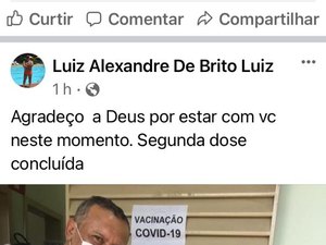 Idosa arapiraquense  é vacinada pelo filho em Belo Horizonte