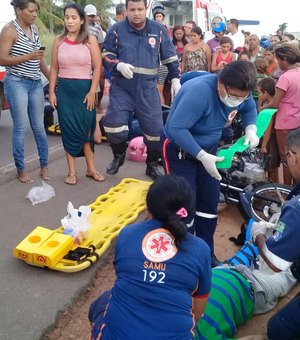 Colisão entre duas motos deixa três feridos na AL-115, em Arapiraca