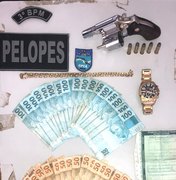 Homem é preso com revólver e mais de R$ 2.500 em espécie, em Craíbas