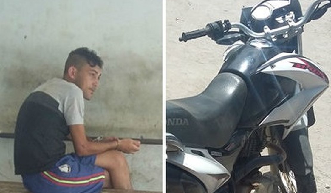 Jovem é preso ao ser flagrado circulando com moto roubada no Agreste 