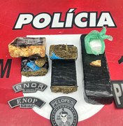 Jovem é preso com maconha, crack e cocaína na BR-101, em Flexeiras