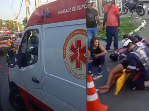 Colisão entre motocicletas deixa mulher ferida na Av. Durval de Góes Monteiro