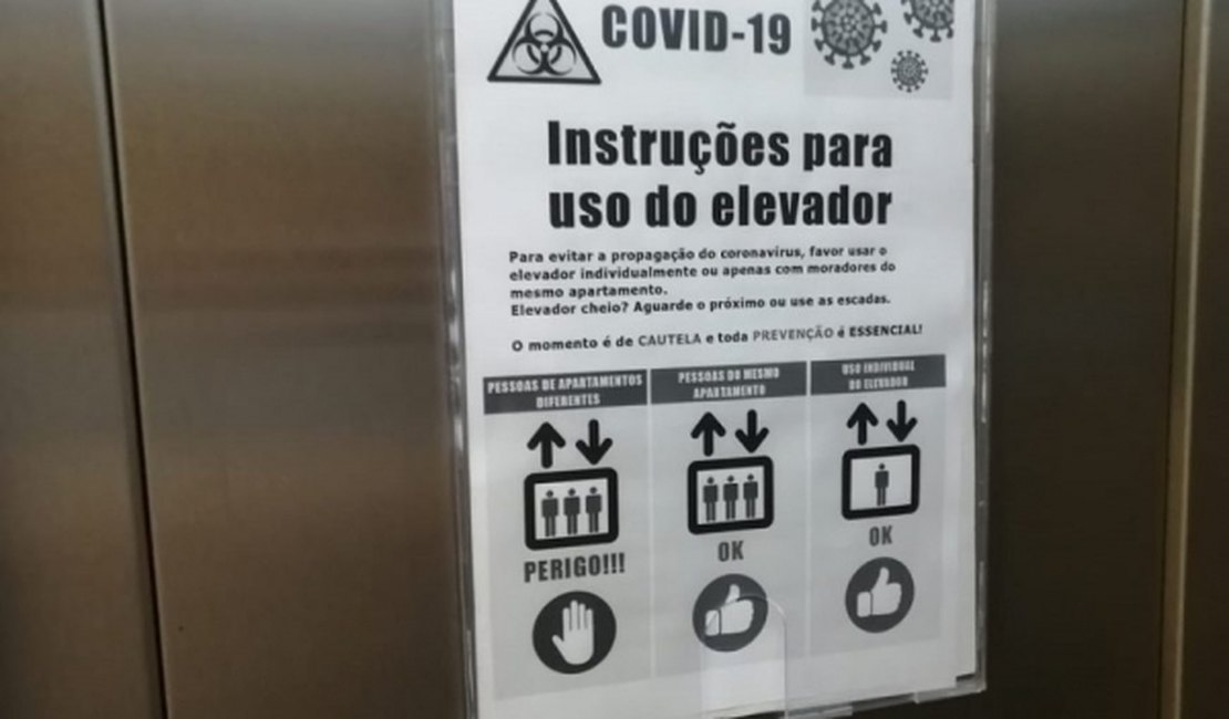 Elevador favorece contaminação pelo novo coronavírus
