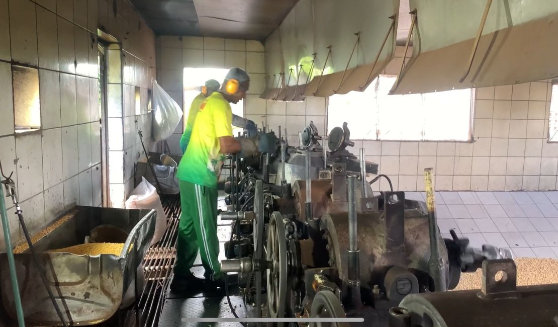 [Vídeo] Canhões chamam a atenção em fábrica de pipoca de Palmeira dos Índios