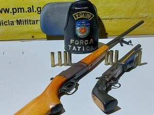 Duas espingardas são apreendidas na Barra de Santo Antônio