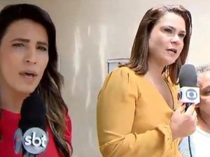 Repórteres de Globo e SBT se estranham durante entrevista ao vivo