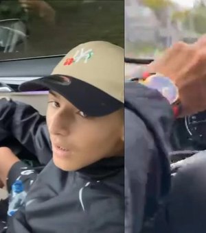 Aos 13 anos, Gabb MC ignora leis e surge dirigindo carro sem CNH: 'Tem que mostrar'
