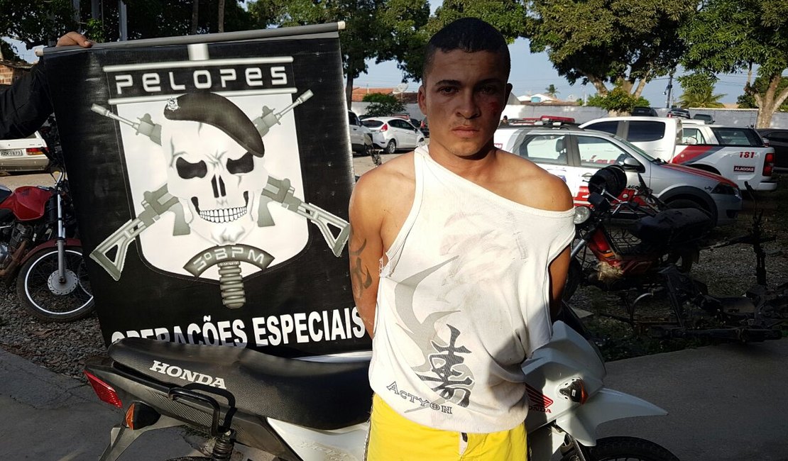 Jovem é perseguido e preso com moto roubada na zona rural de Arapiraca