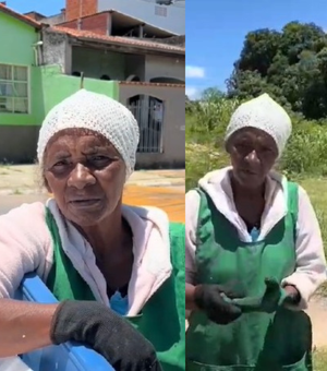 Vídeo com relato de idosa de Arapiraca catadora de recicláveis em SP viraliza na internet