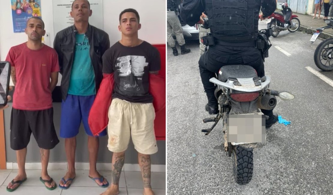[Vídeo] Fugitivos recapturados em União dos Palmares estavam com moto roubada