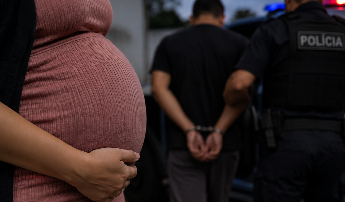 Homem é preso após agredir companheira grávida de 8 meses em Arapiraca