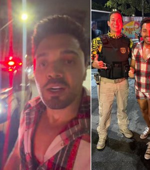 Tirulipa é conduzido por agentes do DMTT até show no Jaraguá e brinca: ‘Tô me sentindo o presidente’