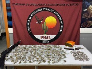 Polícia Militar apreende duas armas de fogo e 370 papelotes de maconha em Água Branca