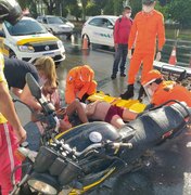 Grávida fica ferida em acidente na Avenida Fernandes Lima, em Maceió