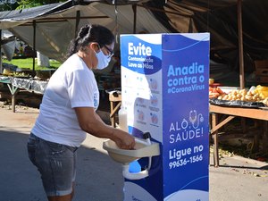 Prefeitura de Anadia instala lavatório nas ruas, como medidas contra a covid-19