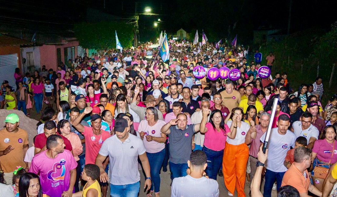 Lagoa da Canoa: Edilza arrasta multidão e lidera a maior caminhada da história da Mata Limpa