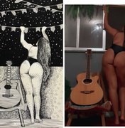 Ex-BBB Rízia vira xilogravura pela arte do artista carioca Will Barcellos