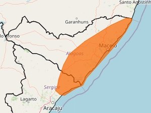 Inmet divulga alerta de acumulado de chuvas para Maceió e 57 municípios