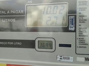 Em Arapiraca litro da gasolina varia entre R$ 3,28 a R$ 3,69