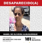 Família procura por idosa de 70 anos desaparecida em Maceió