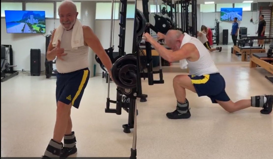 'Aqui não tem IA, é no braço!’: Janja mostra o treino ‘maromba’ de Lula ao som de pagode