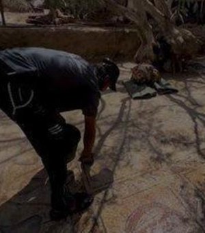 Agricultor tenta plantar árvore e descobre mosaico bizantino de até 1500 anos em Gaza