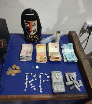 Polícia aprende crack, cocaína, maconha e quase R$ 2 mil em espécie no Manoel Teles