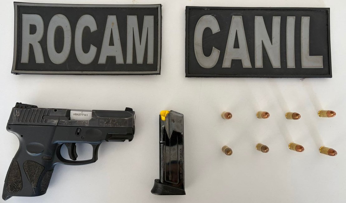Homem é flagrado com pistola durante abordagem da PM no bairro Primavera