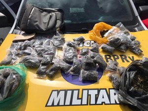 Mais de 1.800 gramas de maconha são apreendidas pela Polícia Rodoviária